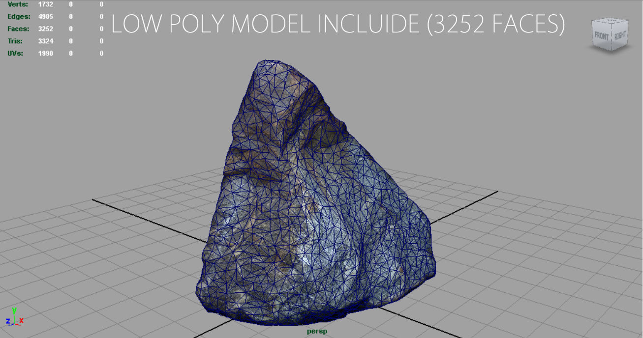 MIGMATITE rock Low-poly 3D model_5