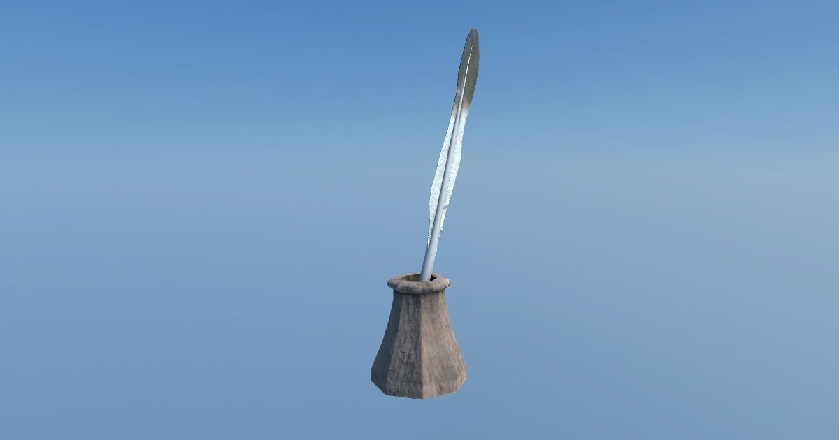 Medieval Table Setup Low-poly 3D model_14