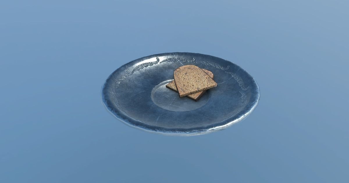 Medieval Table Setup Low-poly 3D model_12