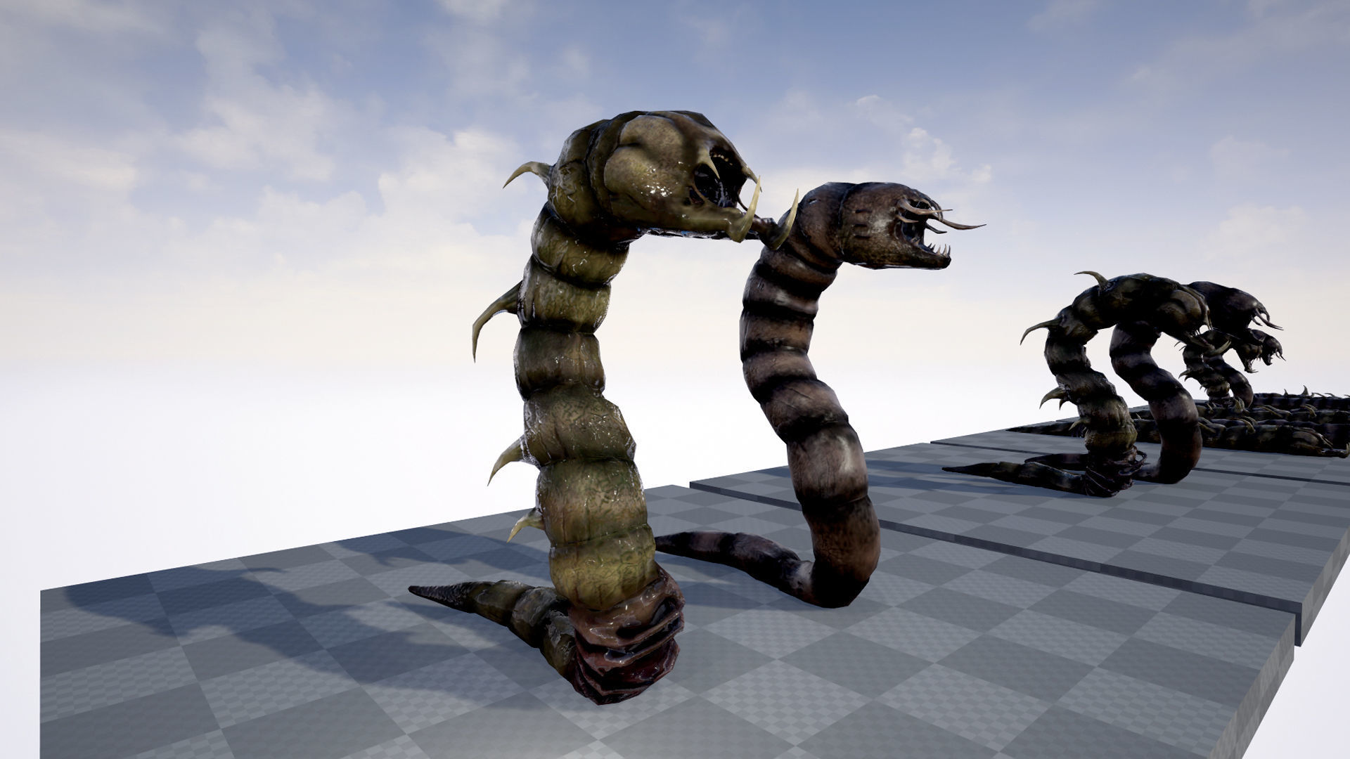 Worms insect Low-poly 3D model_12