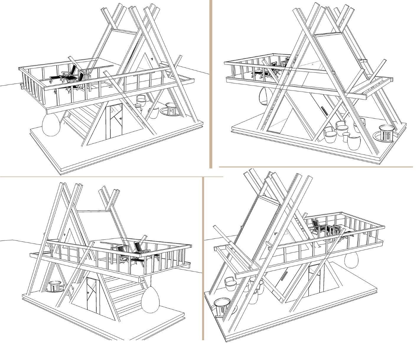 glamping MOD perfect for nature camping resort Low-poly 3D model_7
