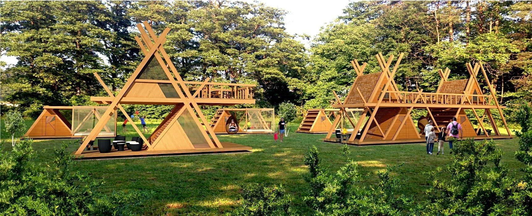 glamping MOD perfect for nature camping resort Low-poly 3D model_8