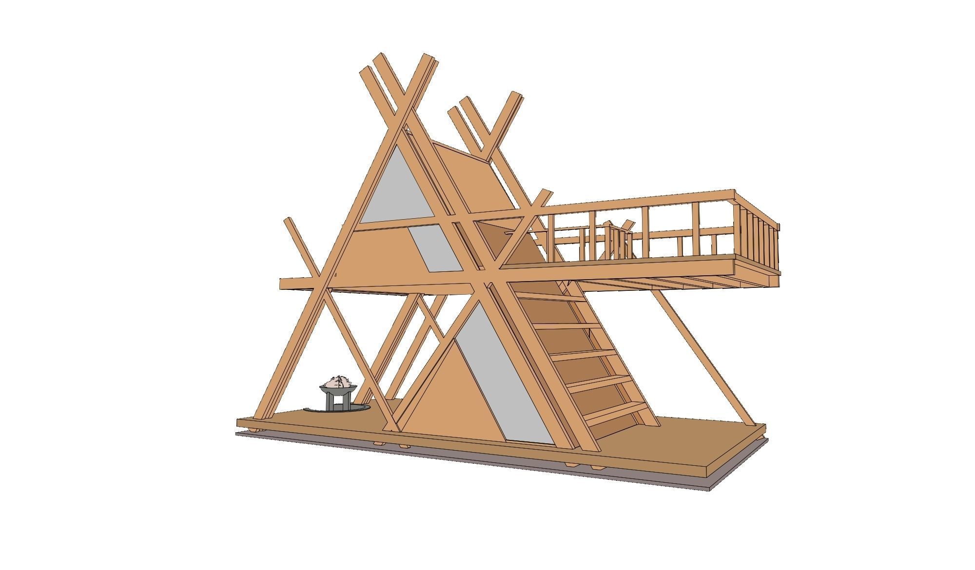 glamping MOD perfect for nature camping resort Low-poly 3D model_13