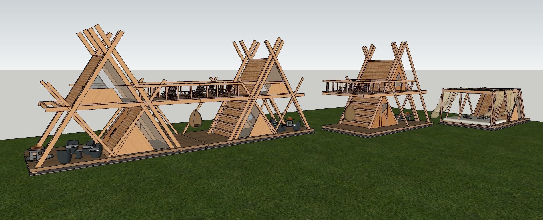 glamping MOD perfect for nature camping resort Low-poly 3D model_10