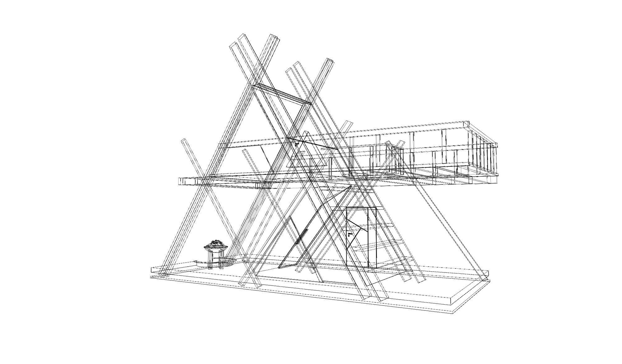 glamping MOD perfect for nature camping resort Low-poly 3D model_14