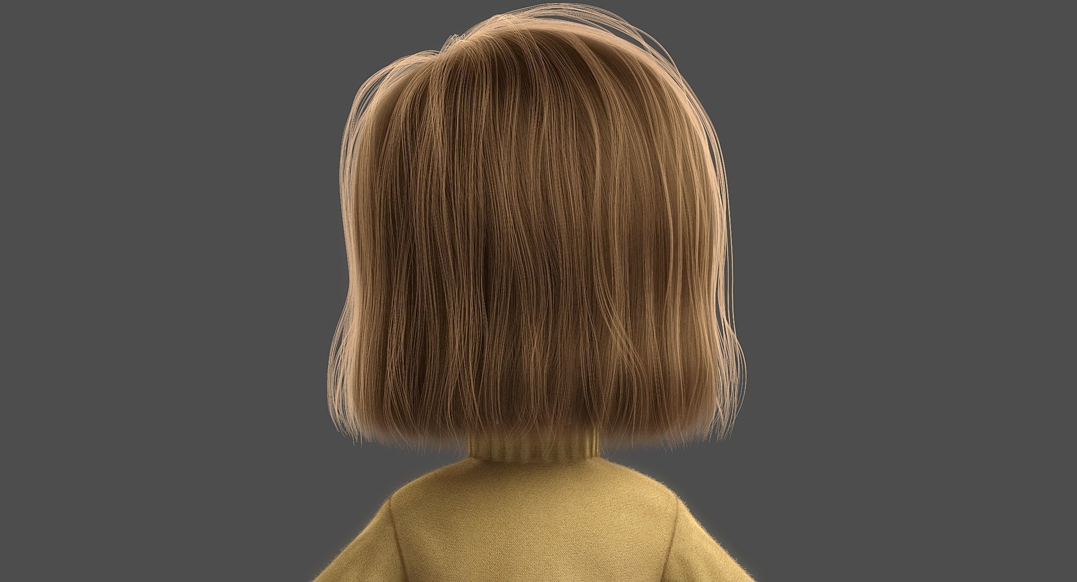 Cartoon Girl NoRigged 3D model_5