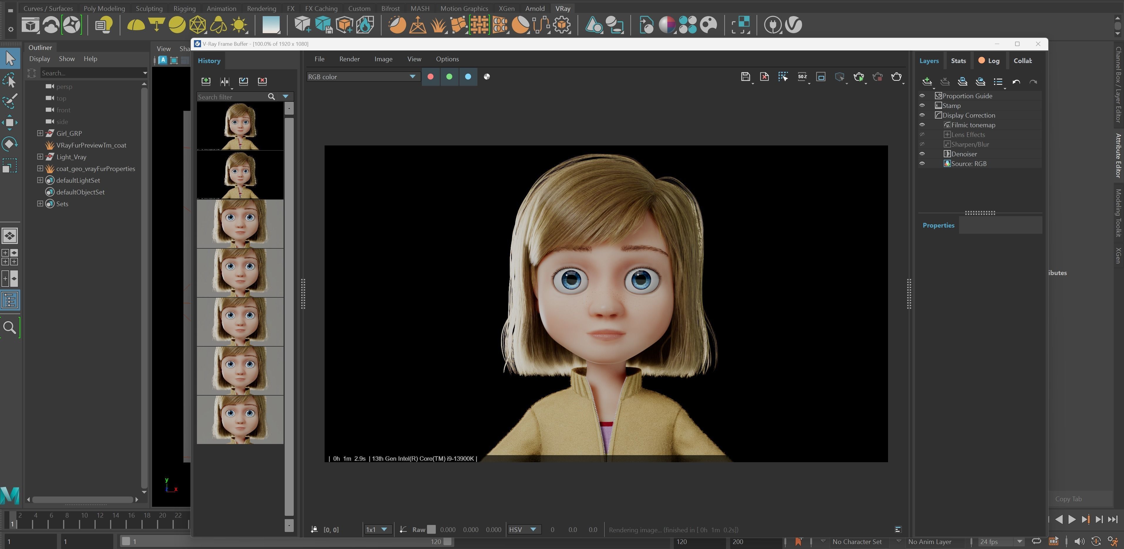 Cartoon Girl NoRigged 3D model_26