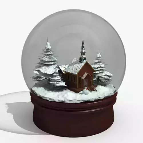 Snowglobe snow globe with church inside