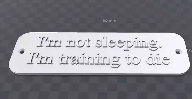 Plate-im not sleeping im training to die