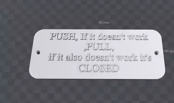 Plate- push pull closed 3D print model