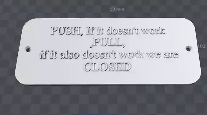 Plate-  push pull we are closed