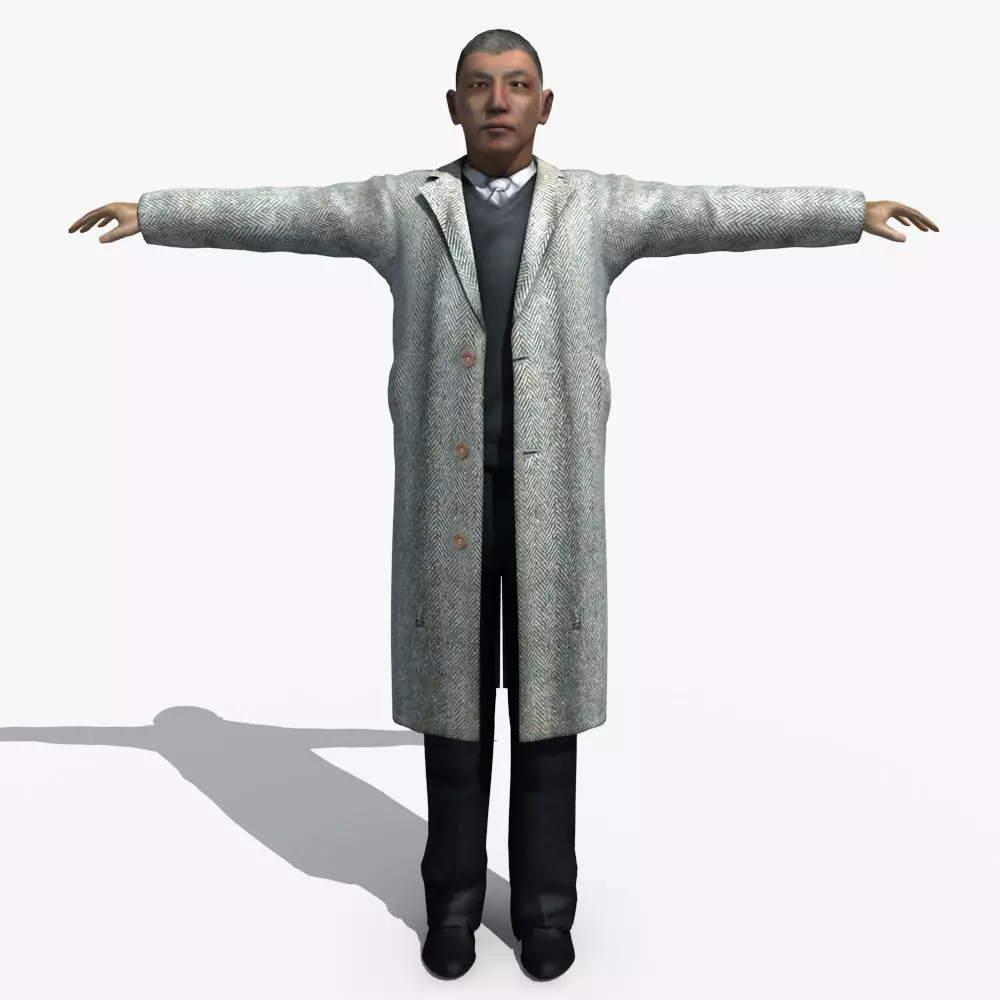 Asian Man 02 3D model_0