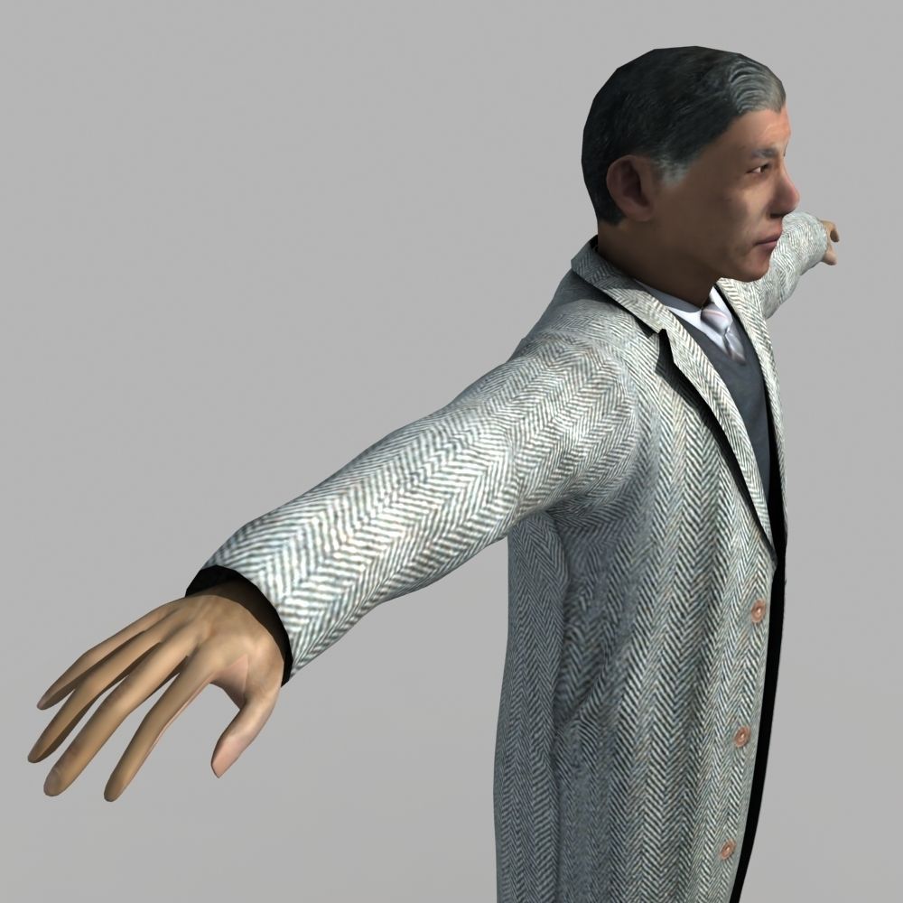Asian Man 02 3D model_7
