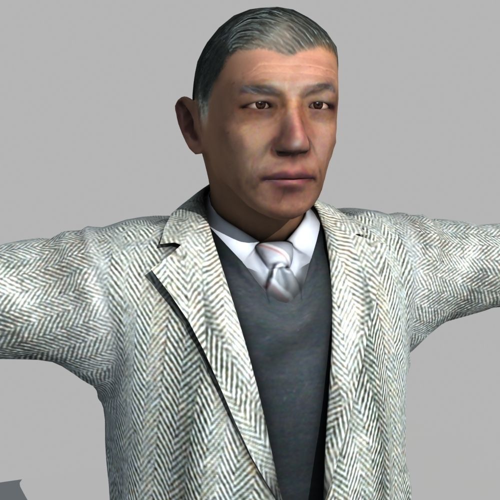 Asian Man 02 3D model_5