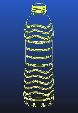 500ml water bottle B0001 3D print model_3