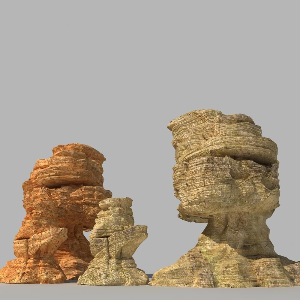 Desert Rock 3D model_10