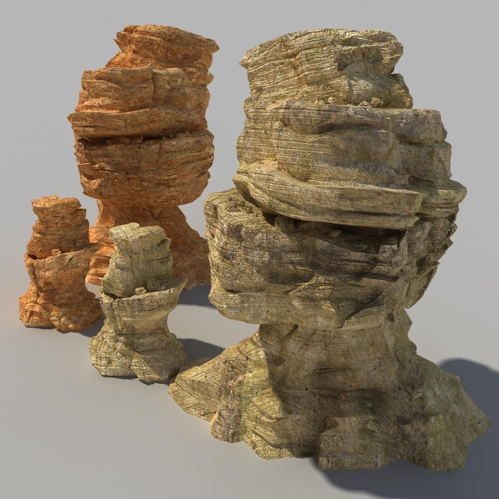Desert Rock 3D model_4