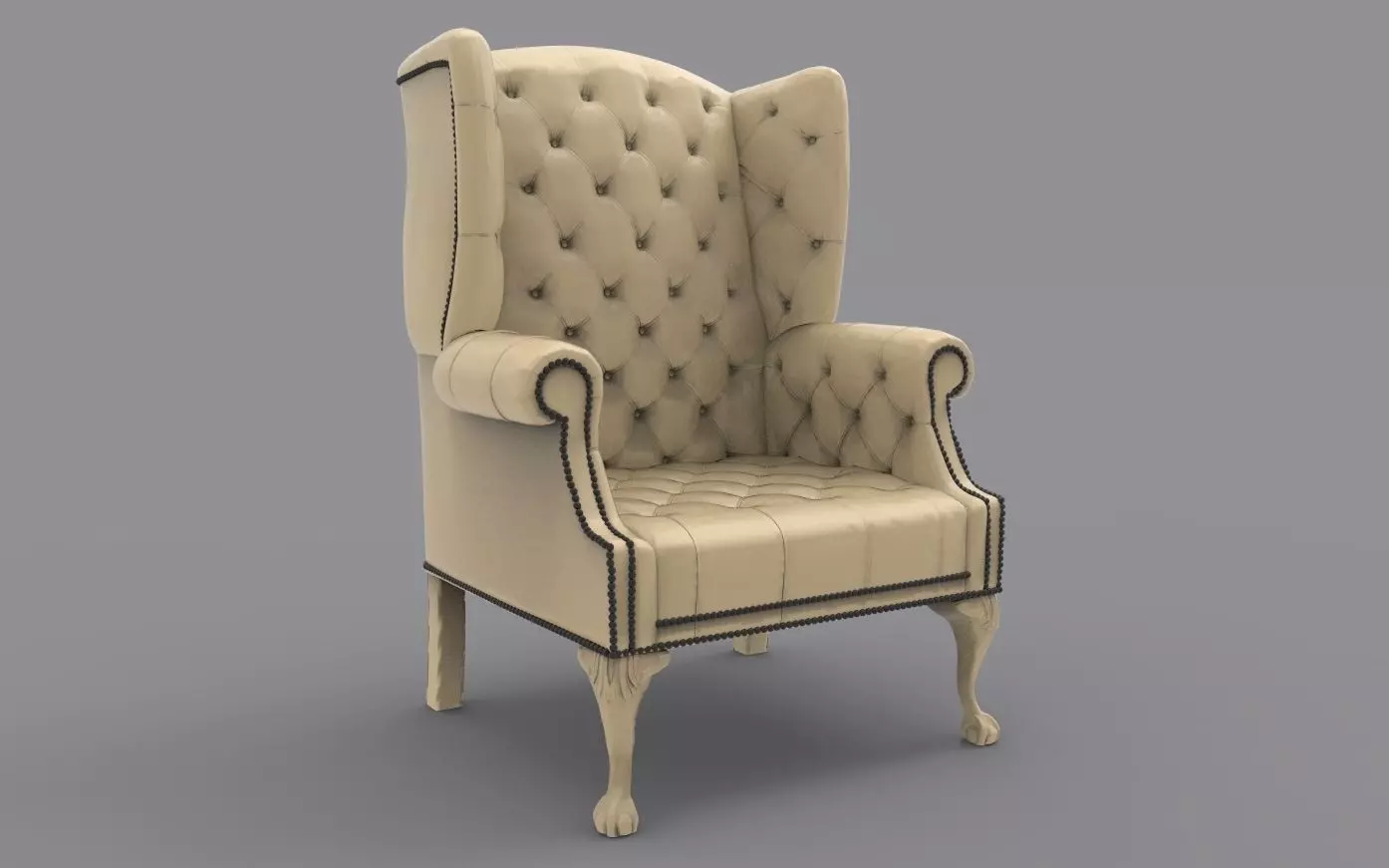 Armchair with chesterfield AC0002 3D print model_0