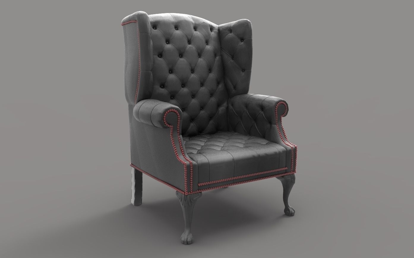 Armchair with chesterfield AC0002 3D print model_2