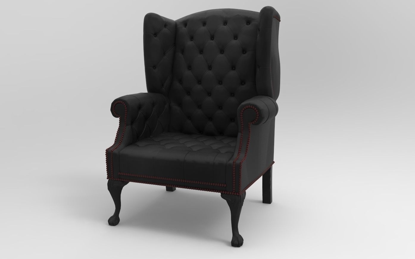 Armchair with chesterfield AC0002 3D print model_1