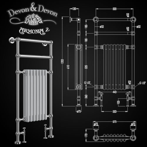 Heated towel rail Devon Devon ARMONIA 2 3D model
