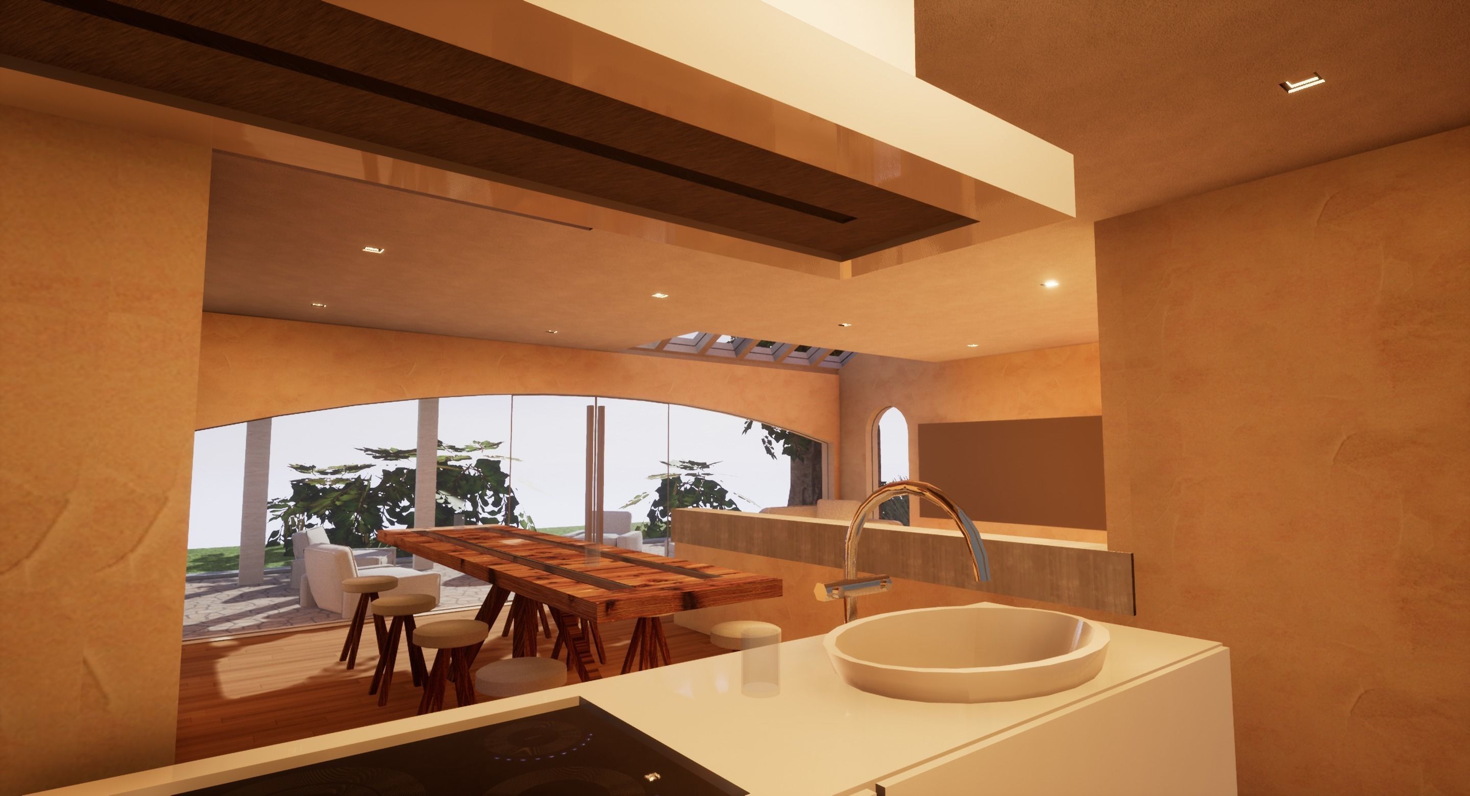 SHC Spanish Modern House 4 Low-poly 3D model