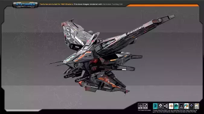 SF Bomber RK3 Low-poly 3D model