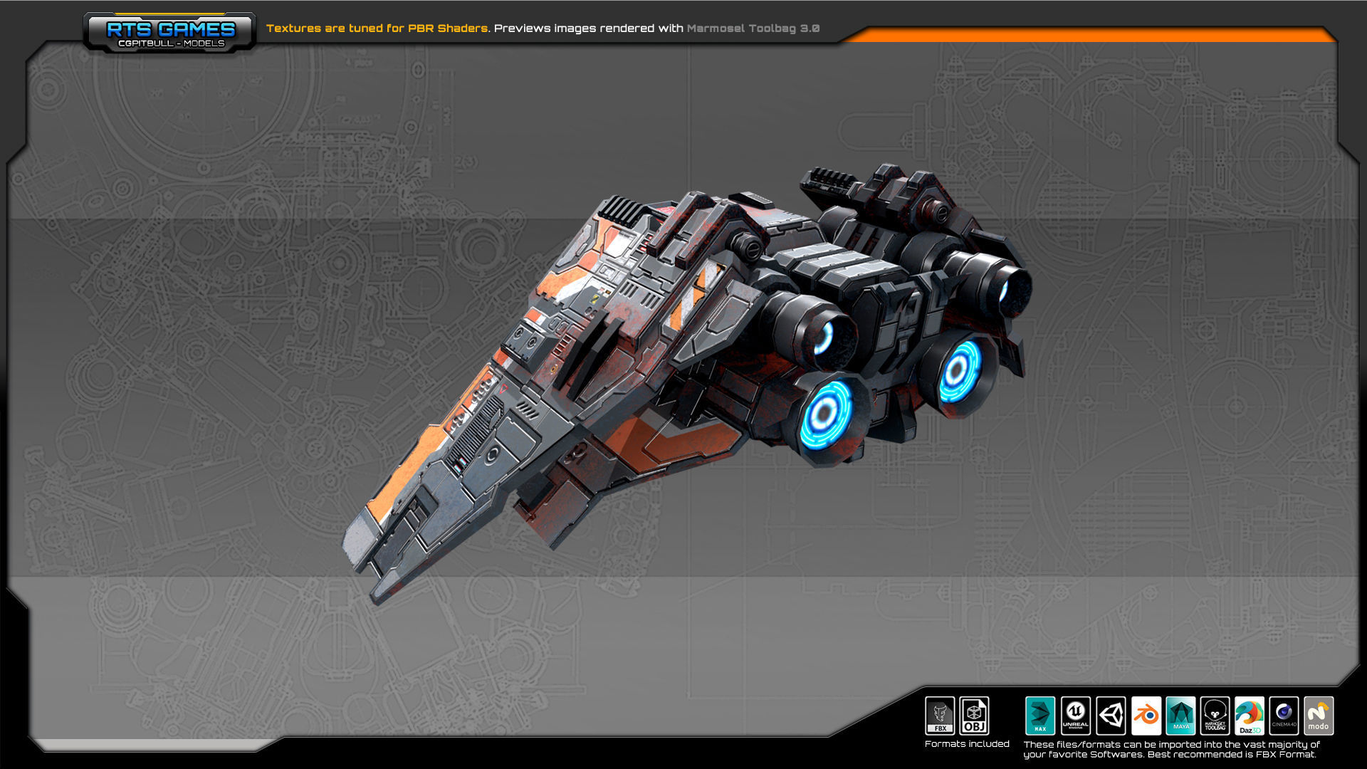 SF Bomber RK5 Low-poly 3D model_4