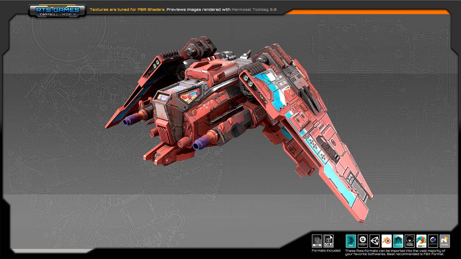 SF Bomber RK5 Low-poly 3D model_3