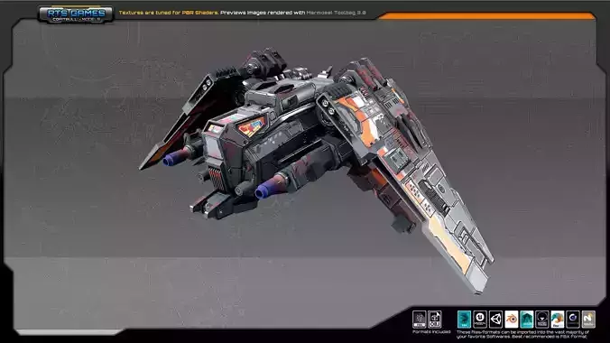 SF Bomber RK5 Low-poly 3D model
