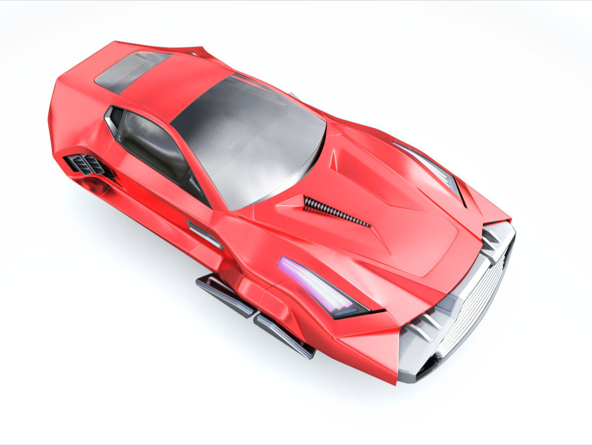Hover sport car 3D model_3
