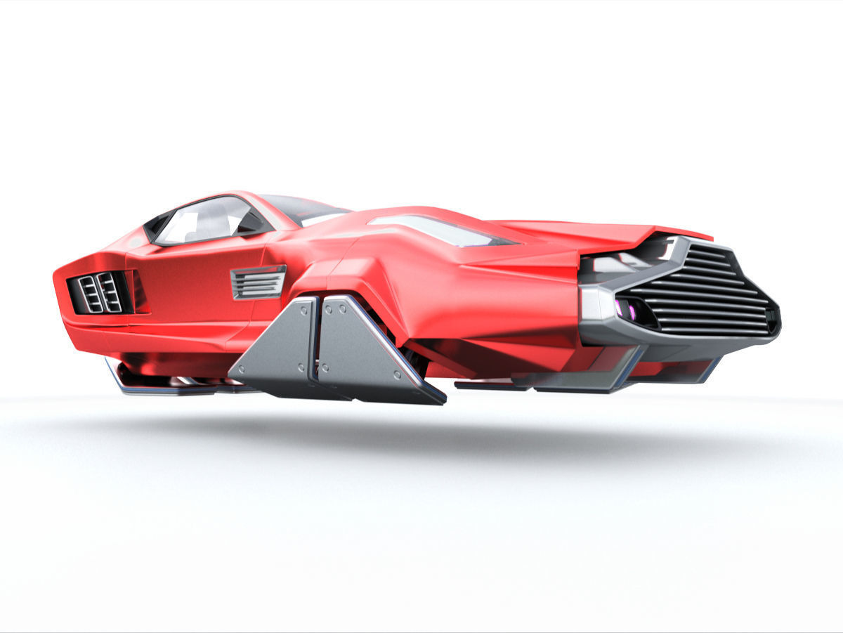 Hover sport car 3D model_1