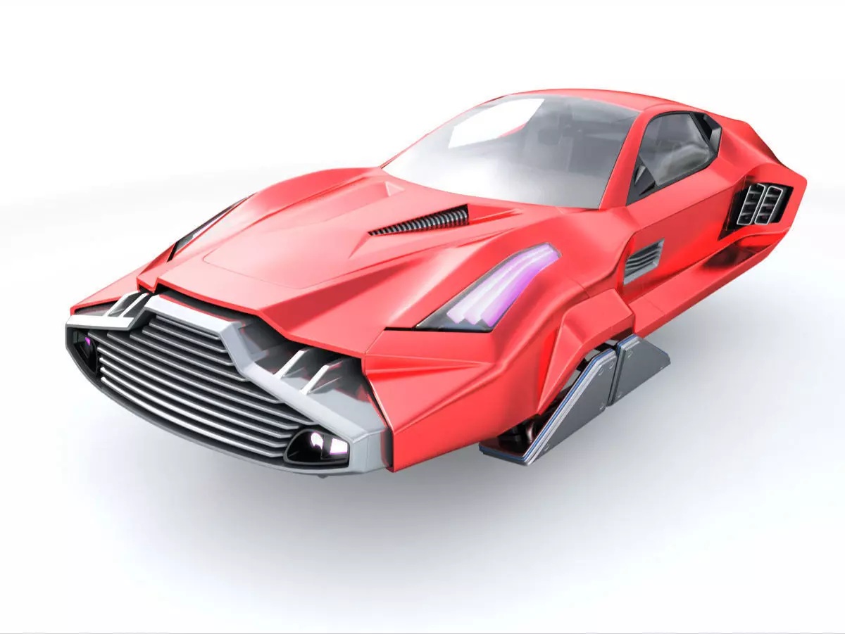 Hover sport car 3D model_0