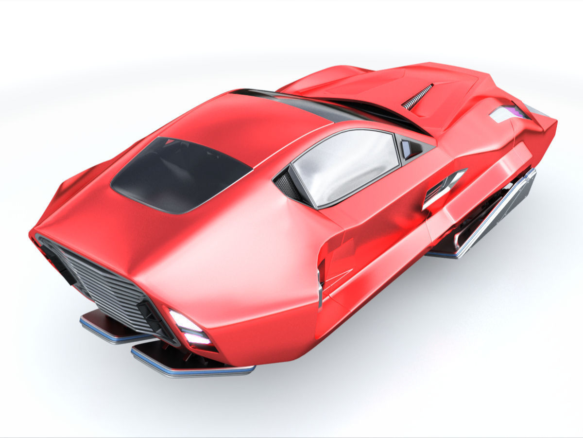 Hover sport car 3D model_7