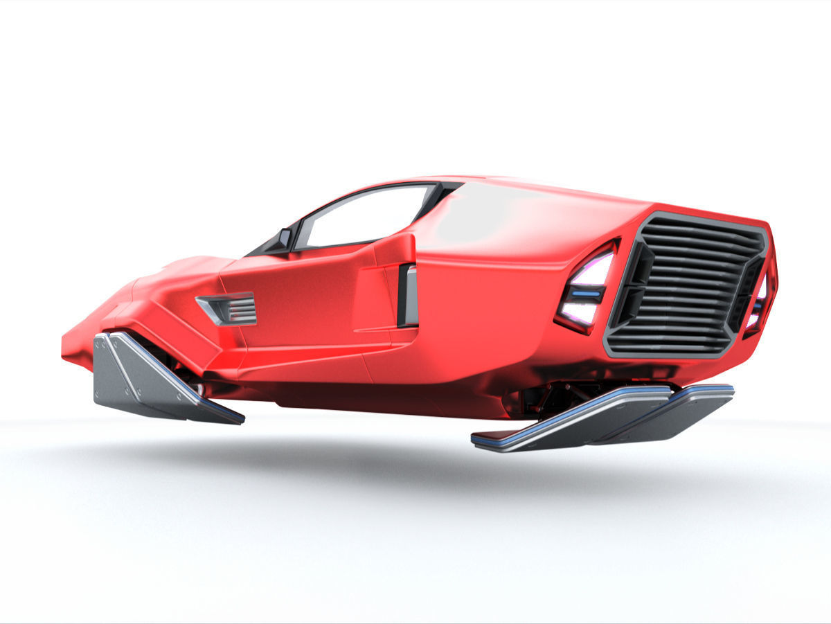 Hover sport car 3D model_4