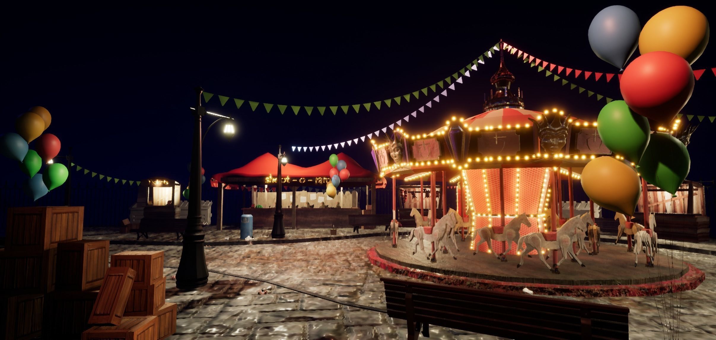 Amusement Park Theme Park Merry GO Round 3D model_0