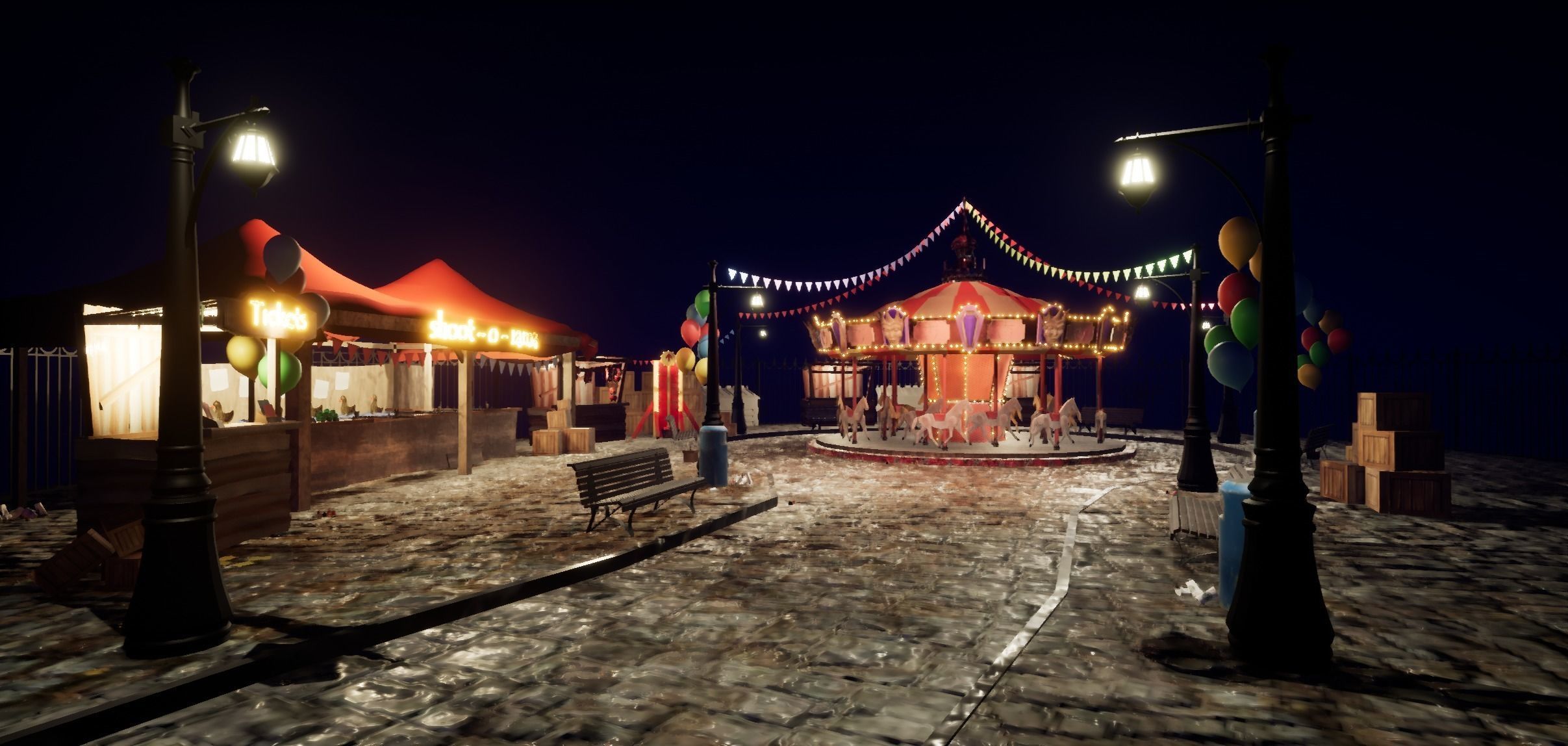 Amusement Park Theme Park Merry GO Round 3D model_1