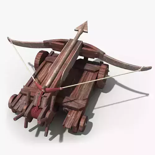 Ballista wooden bow and arrow 3D model