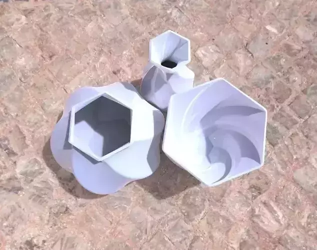 Vase Hexagon 3 kinds 3D print model
