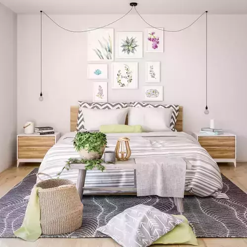 Decorative Bedroom Set 01 3D model