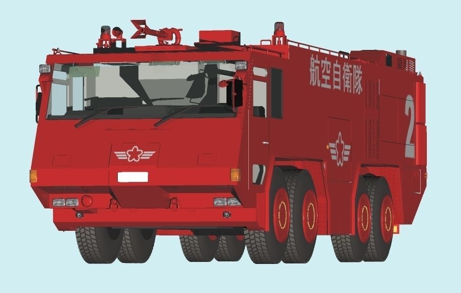 Japan Air Self-Defense Force A-MB-3 Rescue Fire Engine 3D model_5
