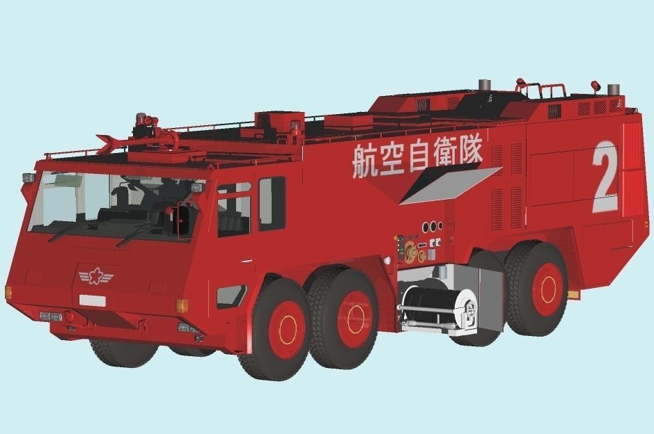 Japan Air Self-Defense Force A-MB-3 Rescue Fire Engine 3D model_6
