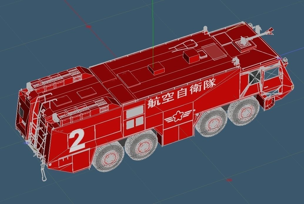 Japan Air Self-Defense Force A-MB-3 Rescue Fire Engine 3D model_11