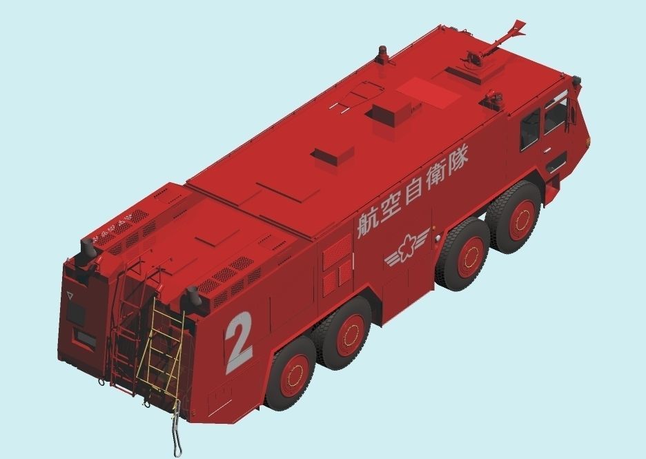 Japan Air Self-Defense Force A-MB-3 Rescue Fire Engine 3D model_3