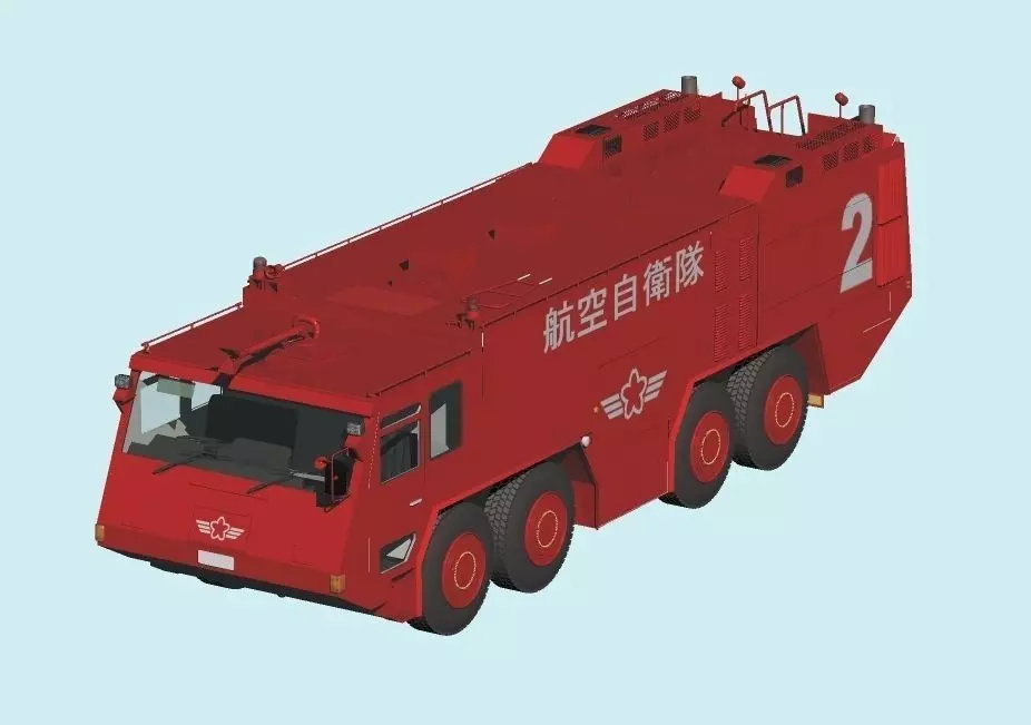 Japan Air Self-Defense Force A-MB-3 Rescue Fire Engine 3D model_0