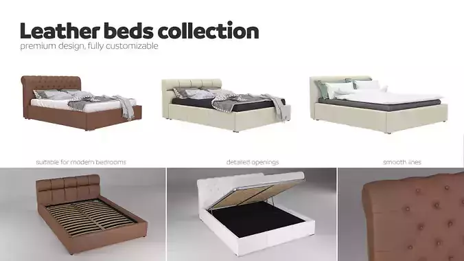 Beds collection - 3 pack - leather