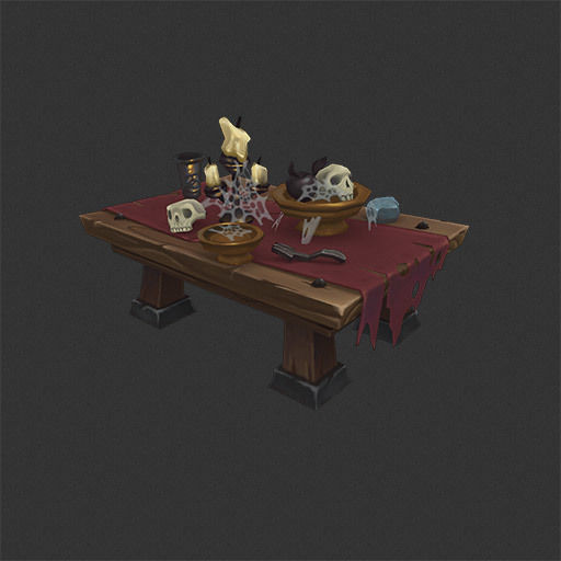 Dungeon Entourage Set - Low Poly Hand Painted Low-poly 3D model_5