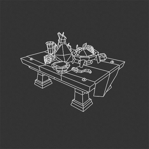 Dungeon Entourage Set - Low Poly Hand Painted Low-poly 3D model_9