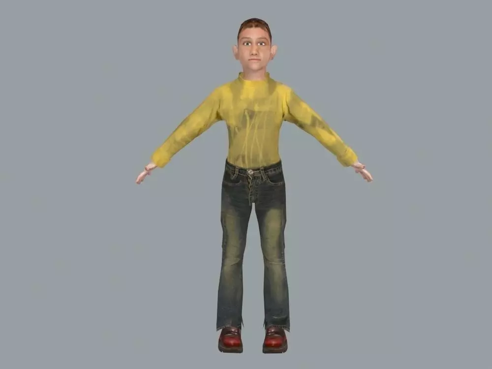 Child Female model Lowpoly Free low-poly 3D model