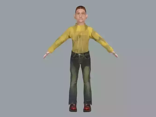 Child Female model Lowpoly